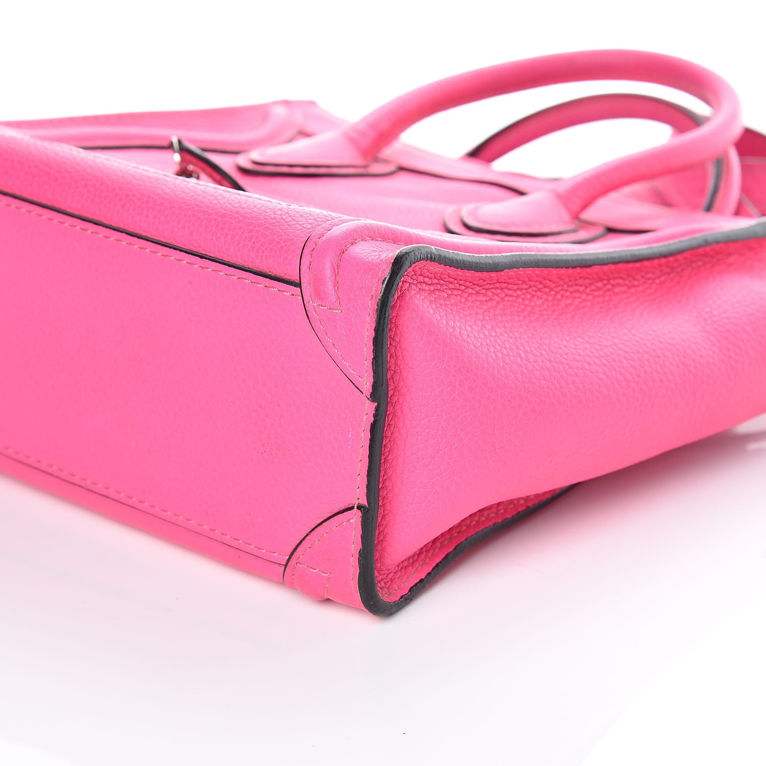 Celine Drummed Calfskin Nano Luggage Fluo Pink 10 of 12