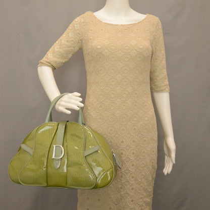 Christian Dior Patent Saddle Bowler Green 2 of 7