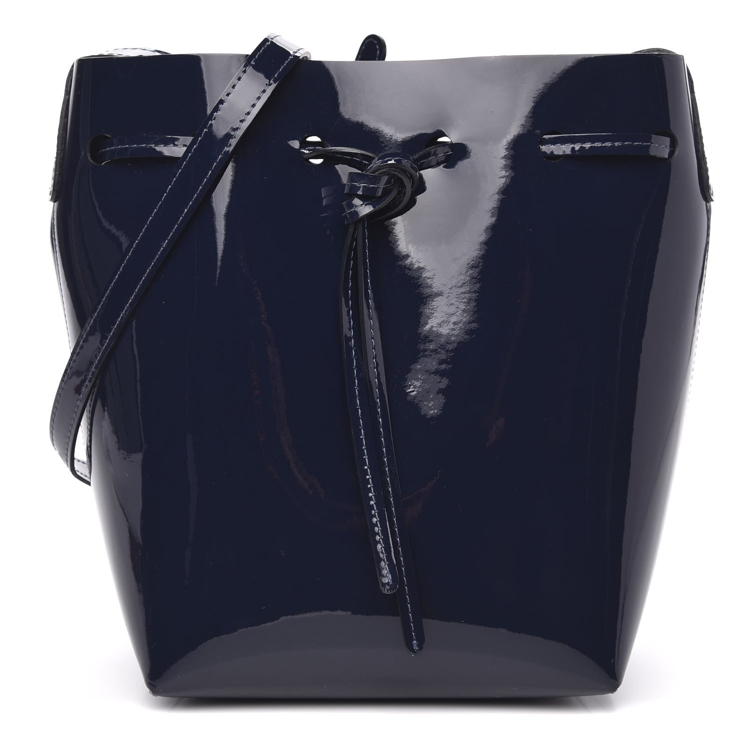 Mansur Gavriel Patent Calfskin Bucket Bag Blu 1 of 10