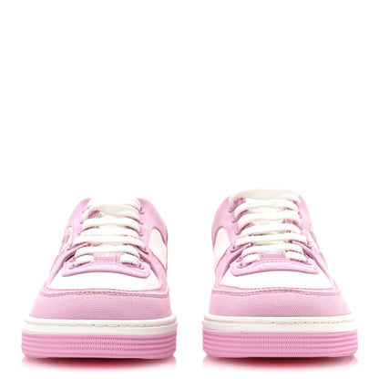 Chanel Cotton Sneakers 38 Pink White 3 of 9