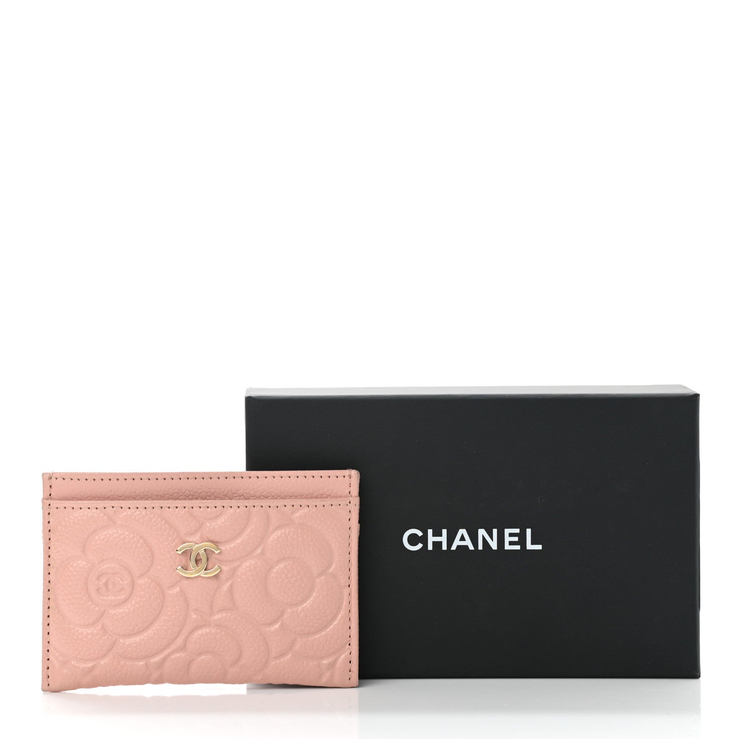 Chanel Caviar Camellia Embossed Card Holder Pink 9 of 9