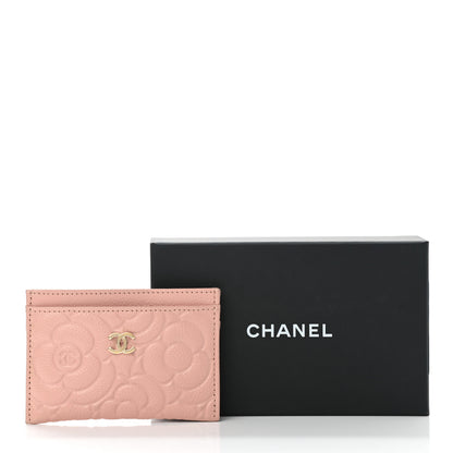 Chanel Caviar Camellia Embossed Card Holder Pink 9 of 9