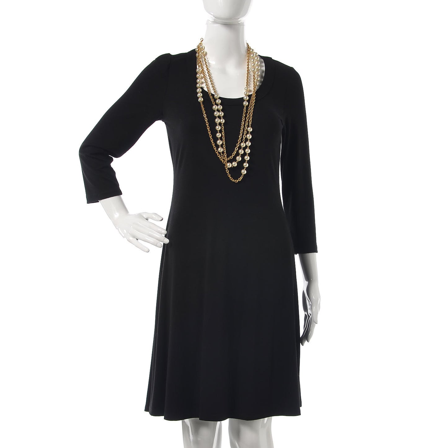 Pearl Chain Multi Strand Necklace Gold