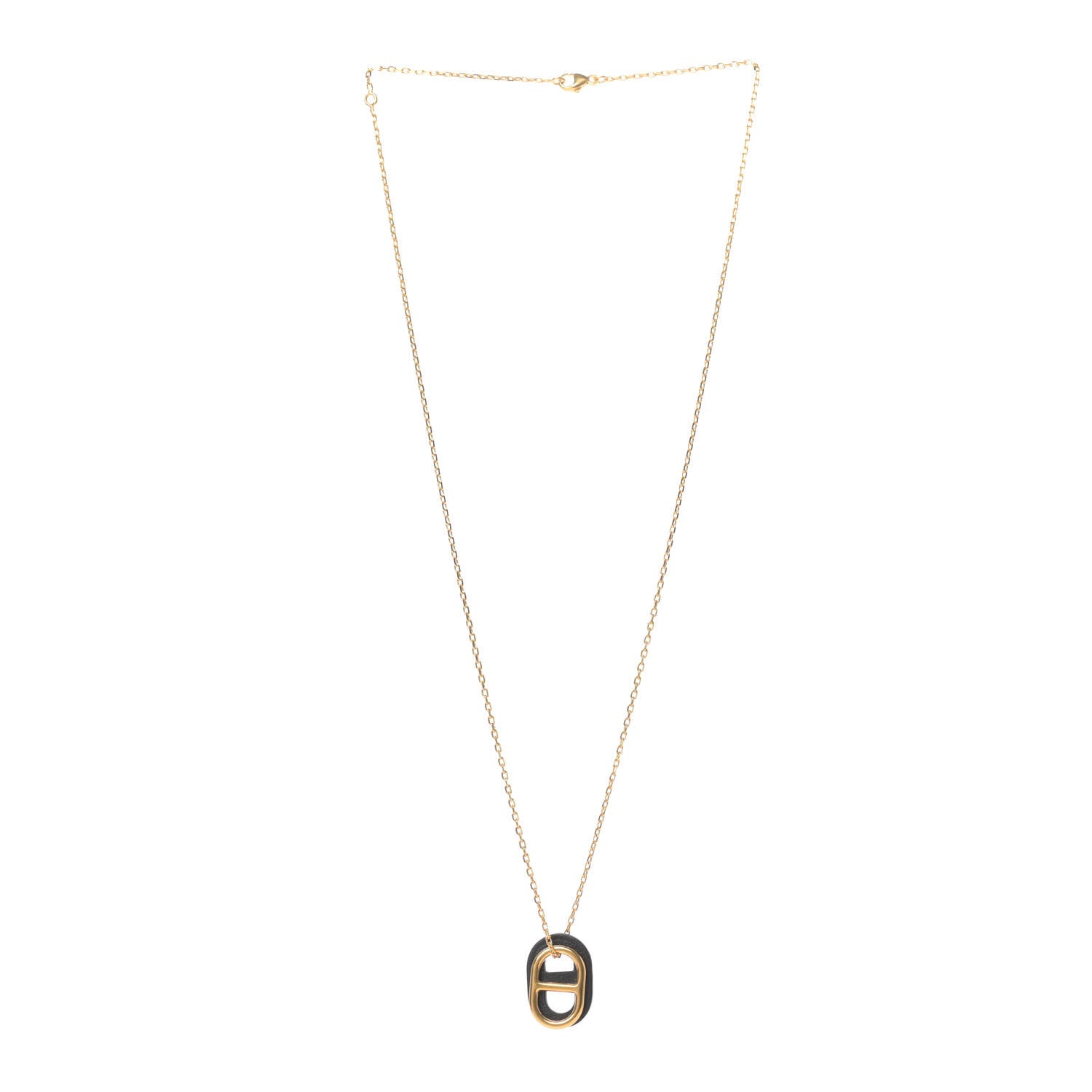 Hermes Swift O'Maillon Pendant Necklace Black 3 of 6