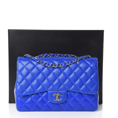 Chanel Lambskin Quilted Jumbo Single Flap Blue 15 of 15