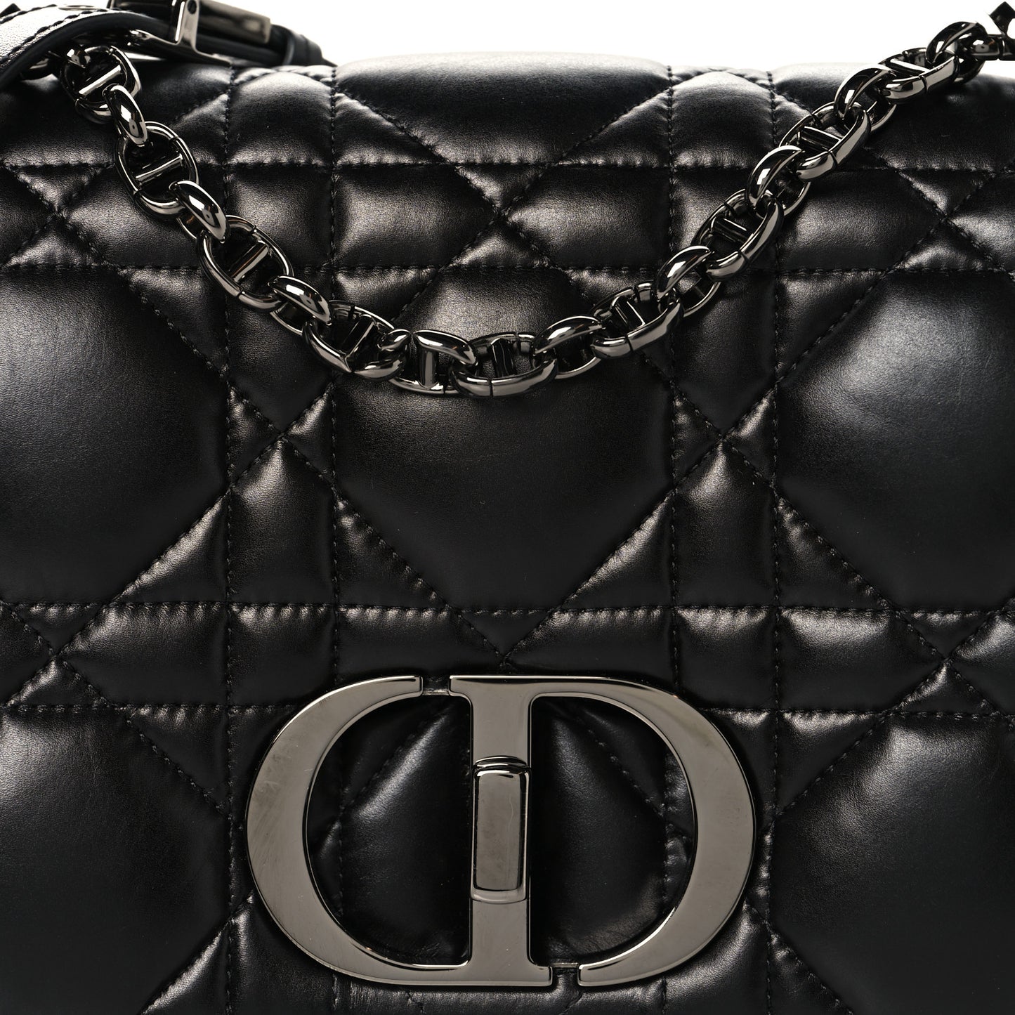 Calfskin Macrocannage Large Caro Bag Black