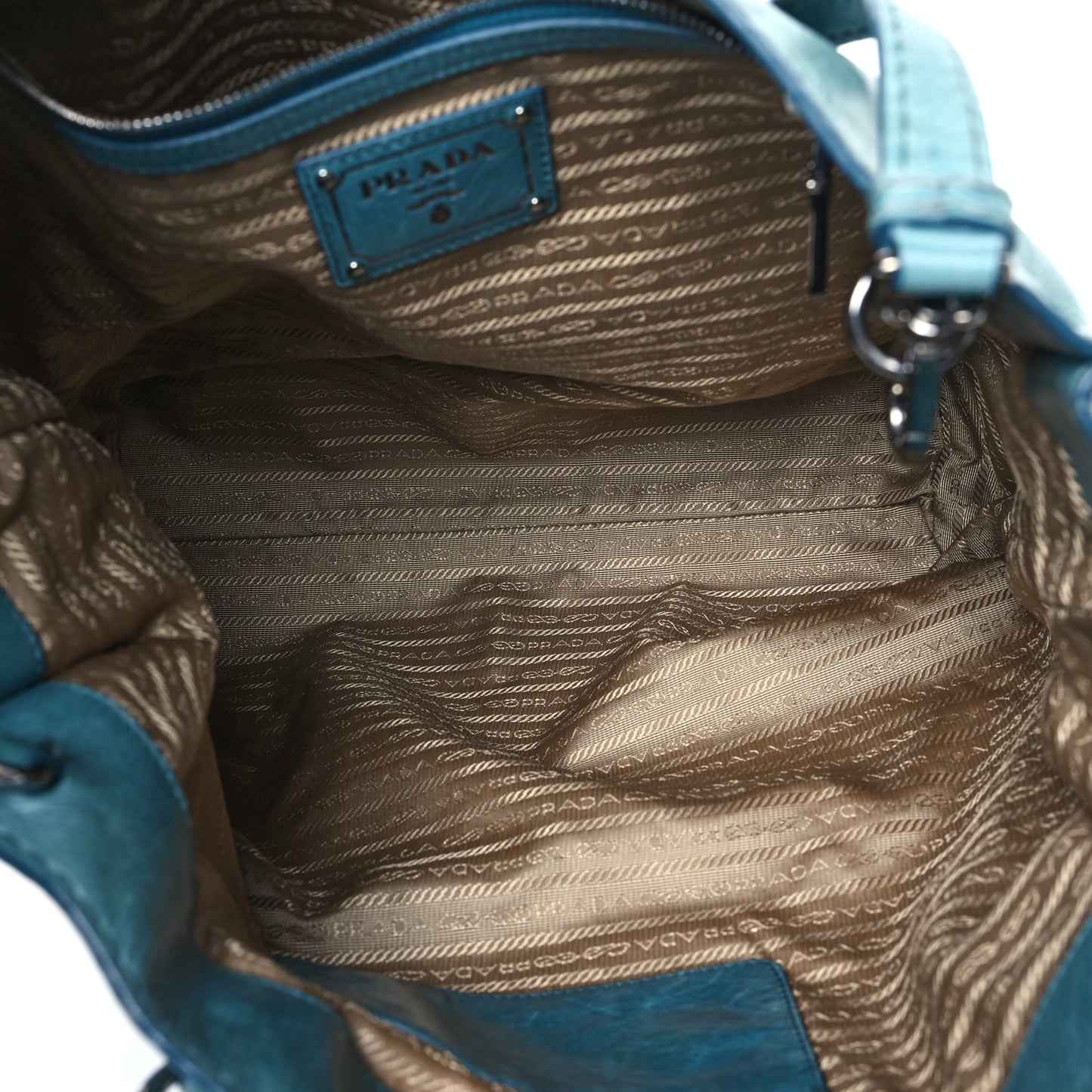 Vitello Shine Shopping Tote Azzurro