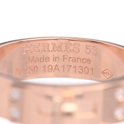 Hermes 18K Rose Gold Diamond PM Kelly Ring 53 6.25 4 of 5