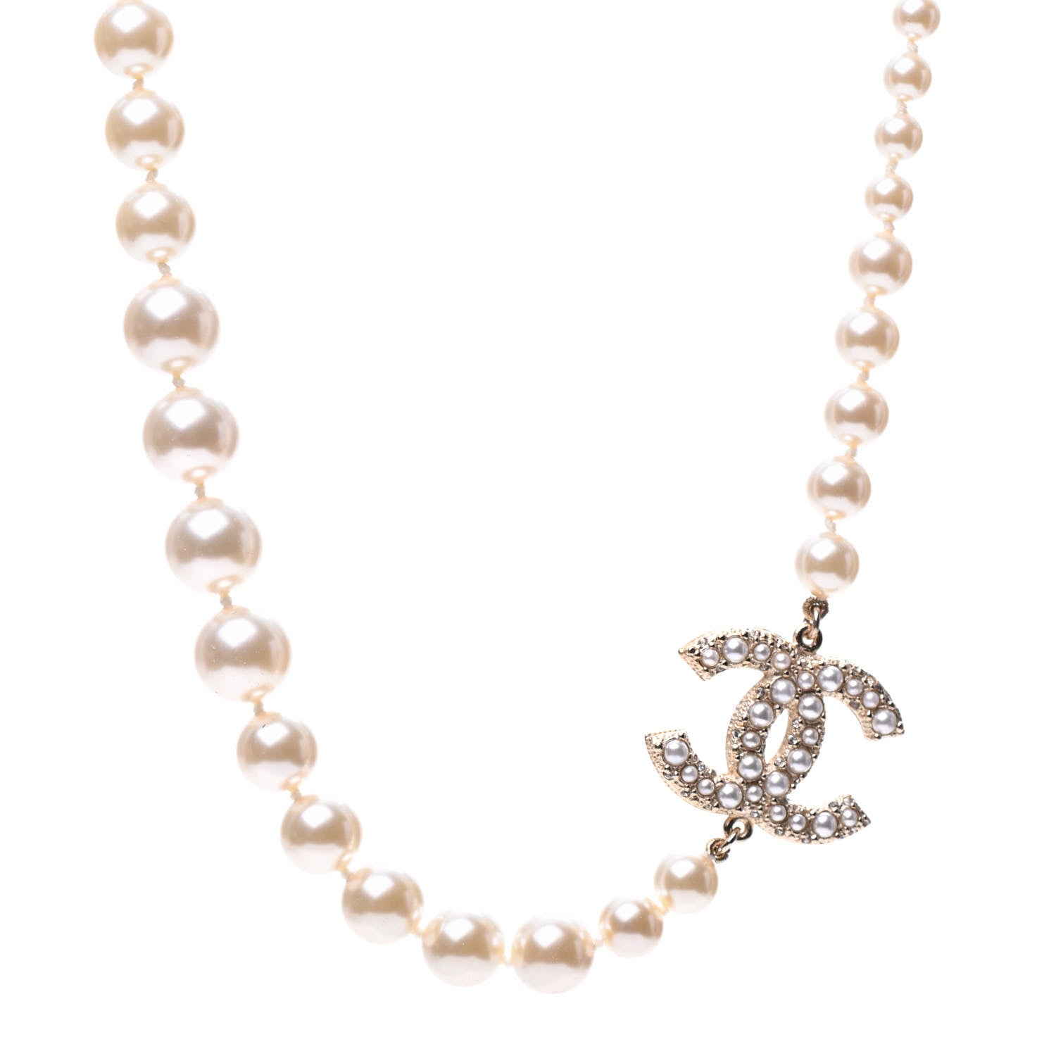 Chanel Pearl CC 100th Anniversary Necklace Light Gold 1 of 6