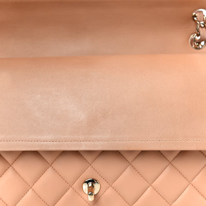 Chanel Lambskin Quilted Jumbo Double Flap Dark Beige 10 of 11