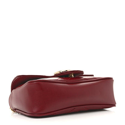 Gucci Calfskin Matelasse Super Mini GG Marmont Shoulder Bag Rosso Ancora 4 of 11