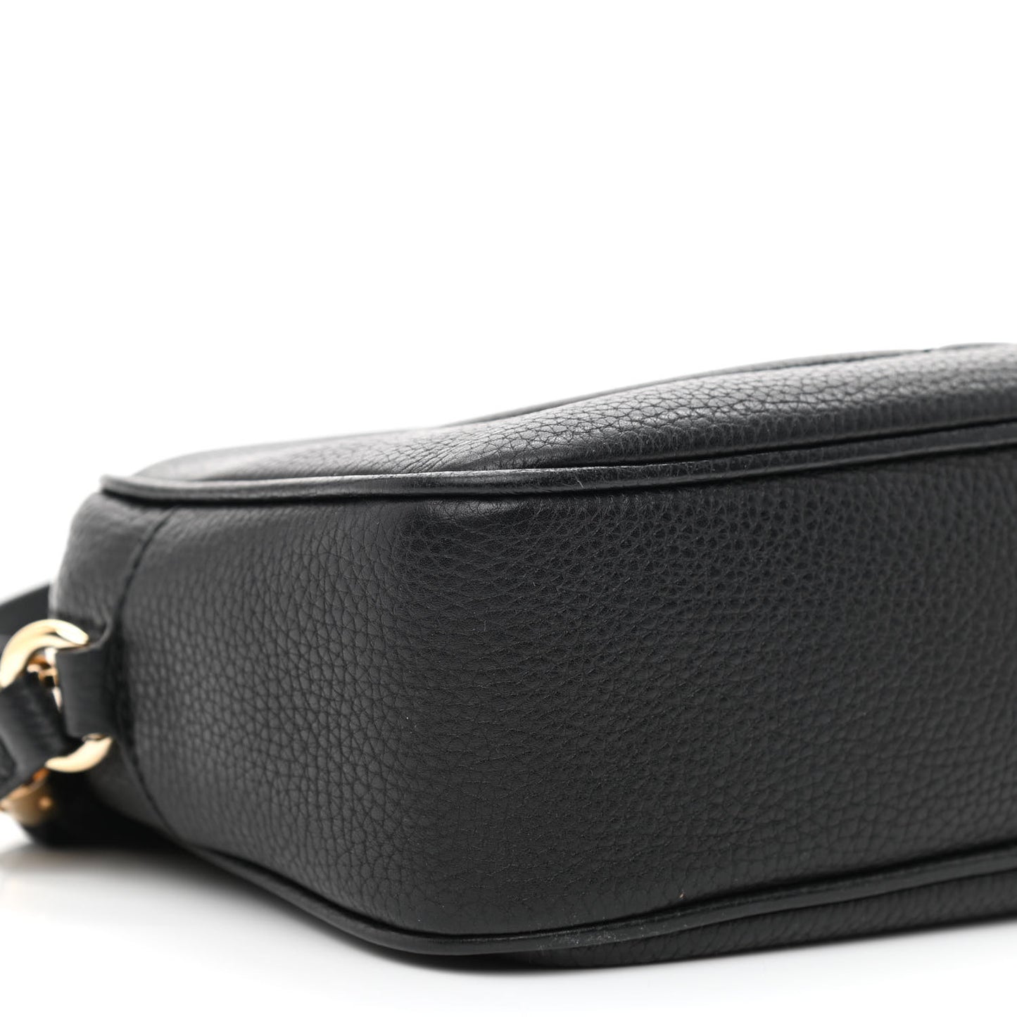 Pebbled Calfskin Small Soho Disco Bag Black