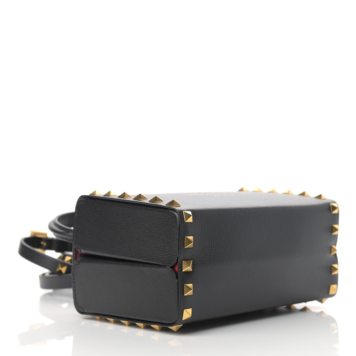Valentino Garavani Grainy Calfskin Rockstud Alcove Box Top-Handle Bag Black 4 of 8