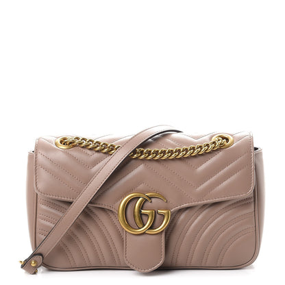 Gucci Calfskin Matelasse Small GG Marmont Shoulder Bag Porcelain Rose 1 of 8