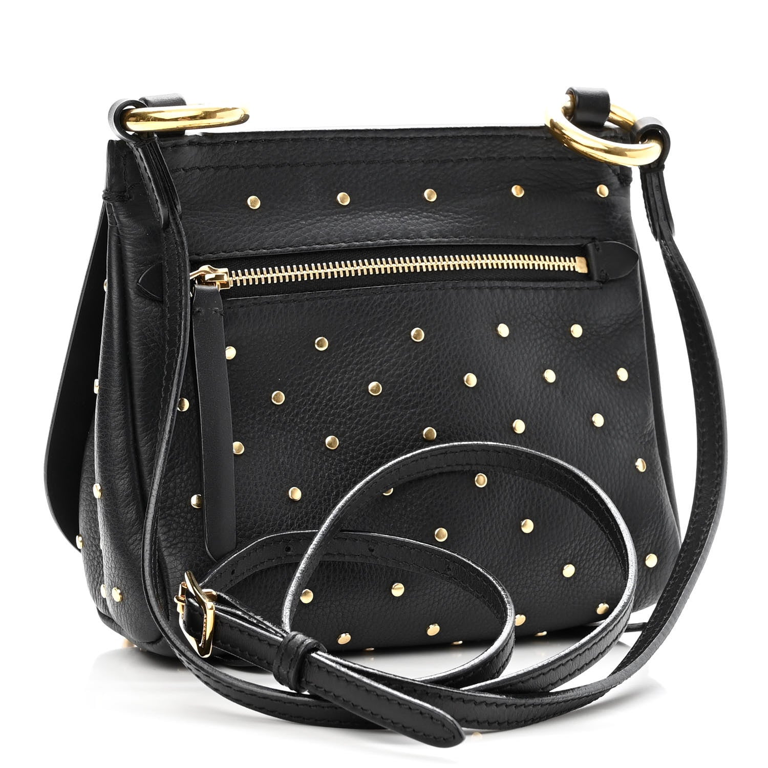Burberry Soft Grain Calfskin Studded Baby Bridle Saddle Bag Black 2 of 8