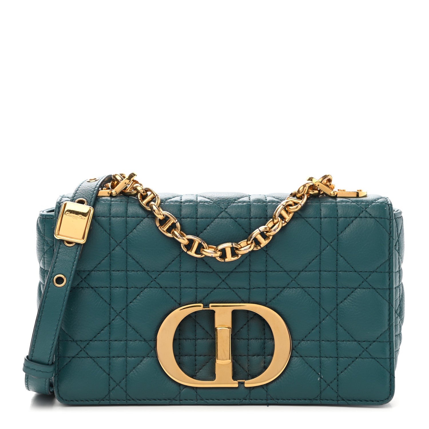 Christian Dior Lambskin Cannage Small Caro Bag Deep Ocean 1 of 14