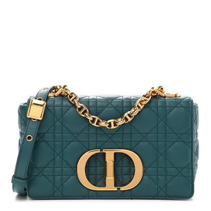 Christian Dior Lambskin Cannage Small Caro Bag Deep Ocean 1 of 14
