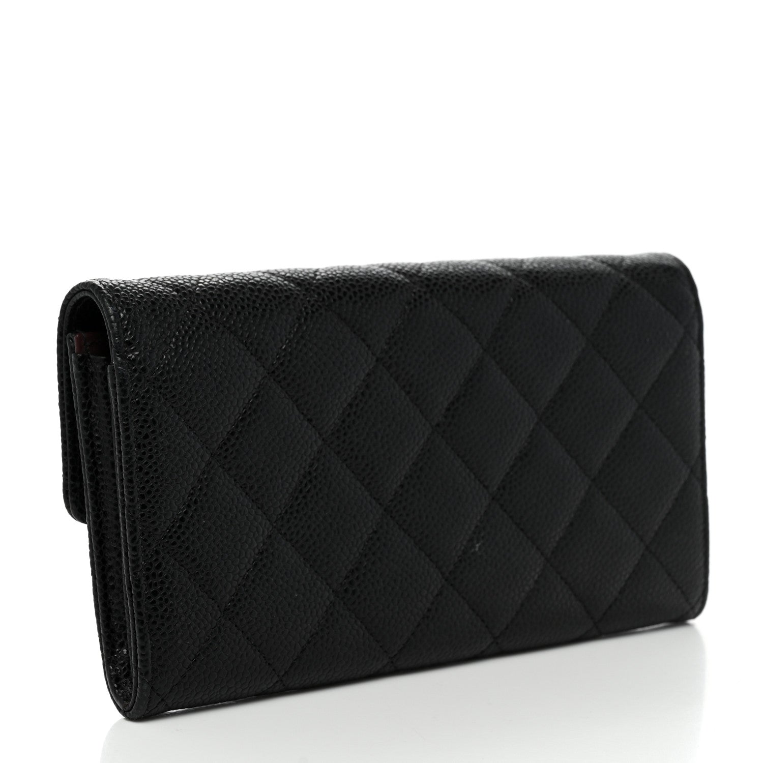 Chanel Caviar Quilted Large Gusset Flap Wallet Black 3 of 8