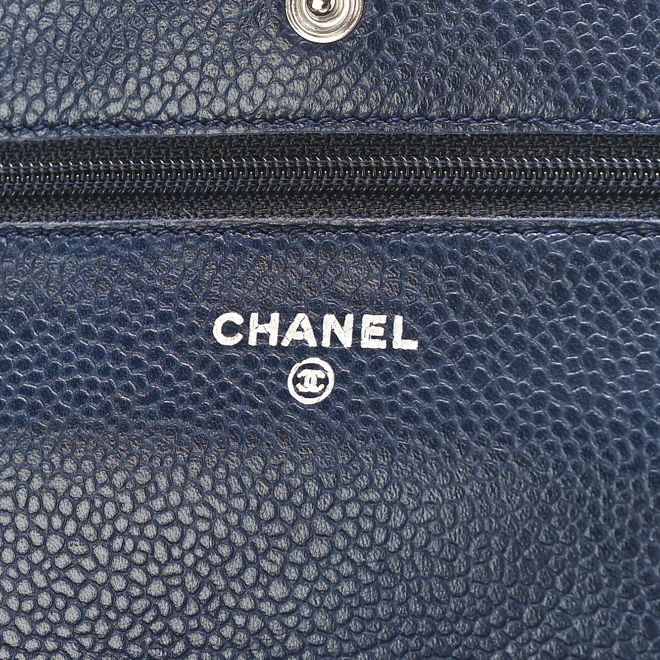 Chanel Caviar Quilted Wallet on Chain WOC Navy 6 of 11