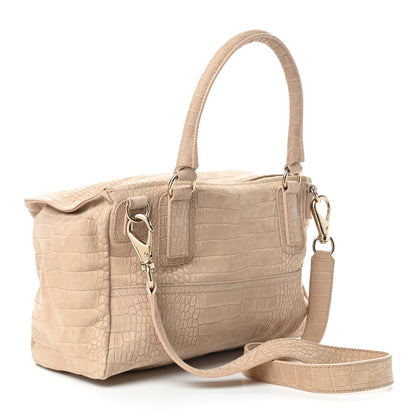 Givenchy Nubuck Crocodile Embossed Medium Pandora Beige 2 of 8