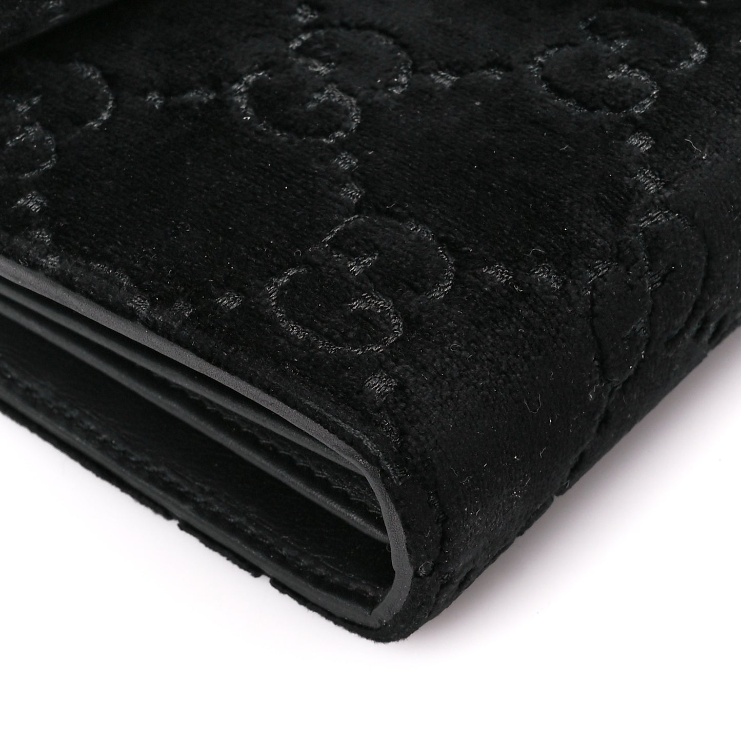 Velvet GG Monogram Mini Dionysus Chain Wallet Black