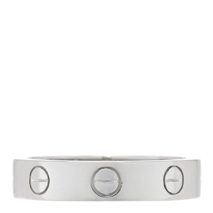 Cartier 18K White Gold Diamond 4mm LOVE Wedding Band Ring 48 4.5 3 of 4