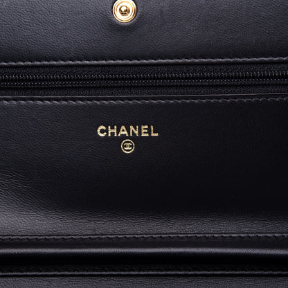 Chanel Lambskin Quilted Boy Wallet On Chain WOC Black 6 of 12