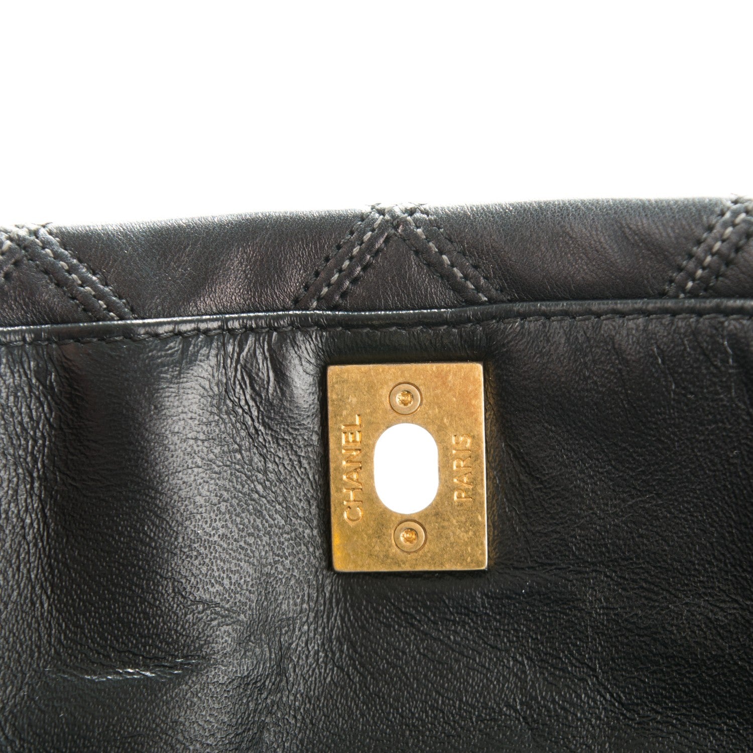 Chanel Calfskin Stitched Thin City Tote Black 6 of 7
