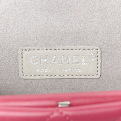 Chanel Lambskin Quilted Clutch Fuchsia 6 of 8