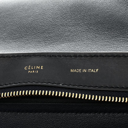 Celine Smooth Calfskin Suede Medium Trapeze Blue Black 6 of 18