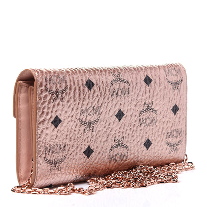 MCM Metallic Visetos Patricia Wallet On Chain Champagne Gold 3 of 11