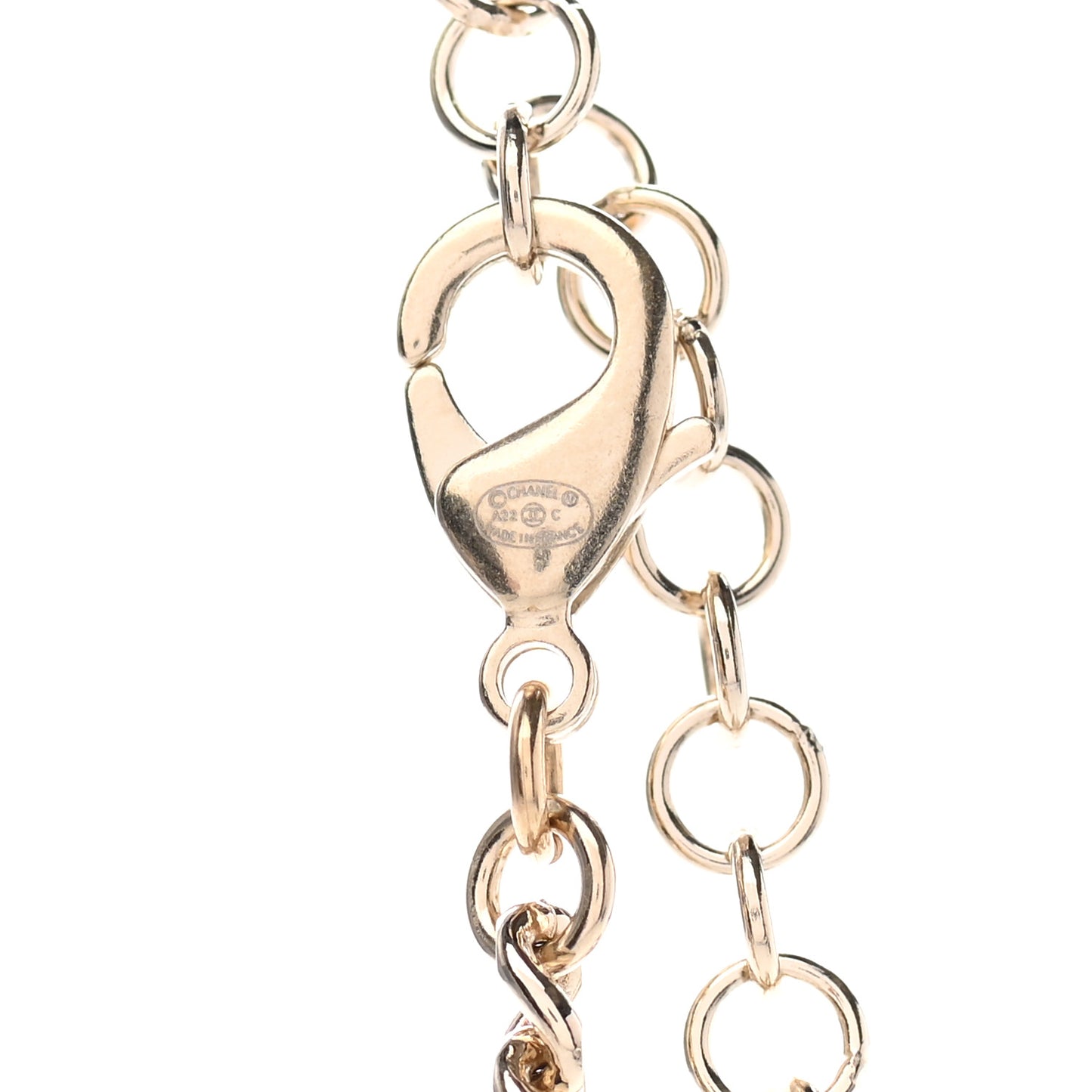 Crystal Resin CC Chain Link Short Necklace Black Gold