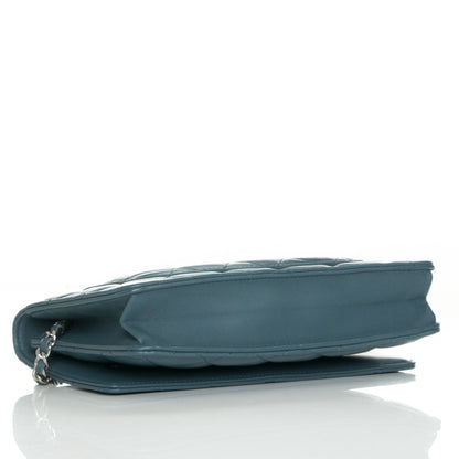 Chanel Lambskin Quilted Wallet On Chain WOC Blue 4 of 8