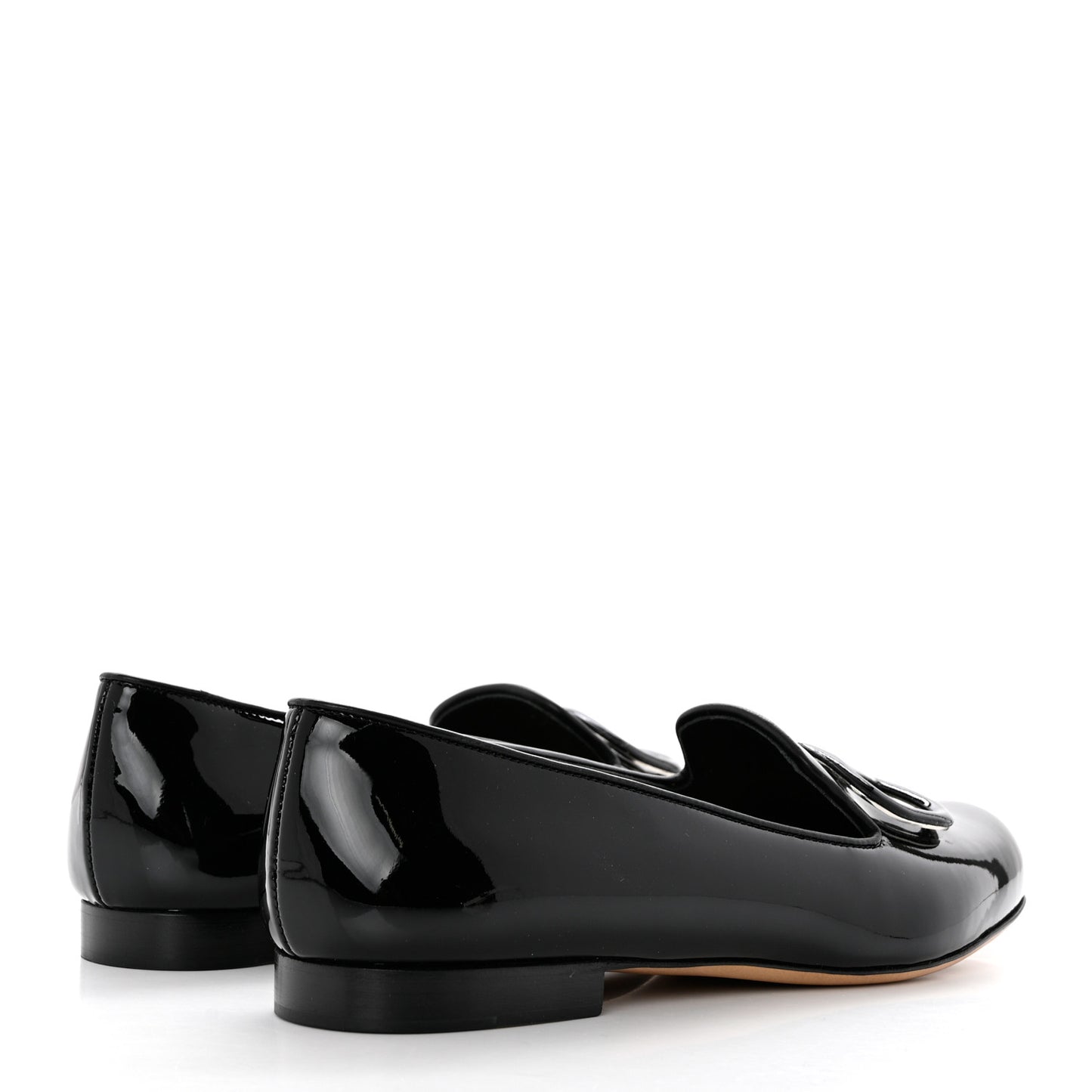 Patent Vlogo Loafer Flats 37 Black