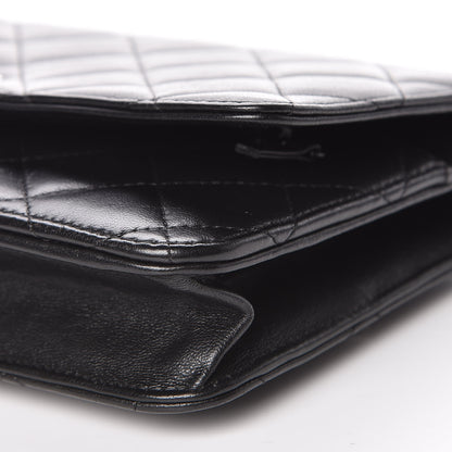 Chanel Lambskin Quilted Wallet On Chain WOC Black 10 of 11