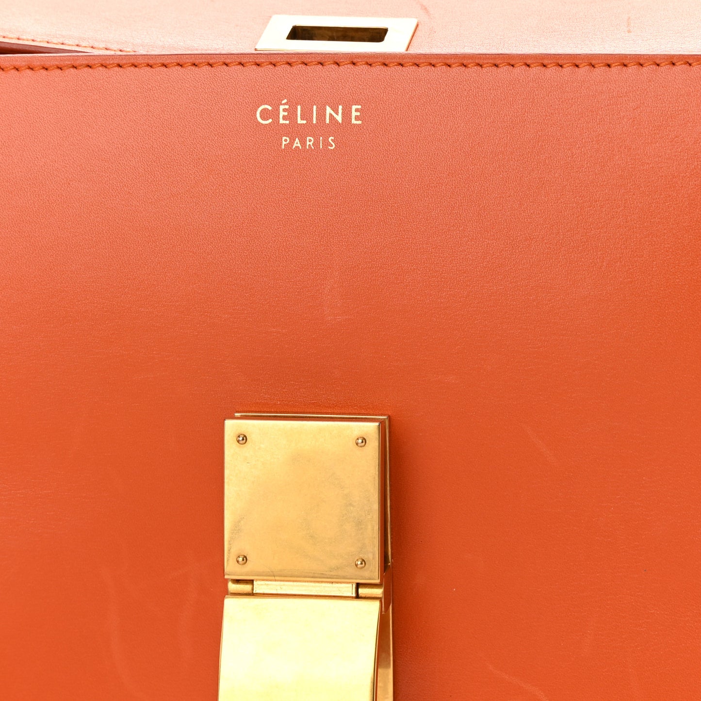 Box Calfskin Medium Classic Box Flap Bag Orange