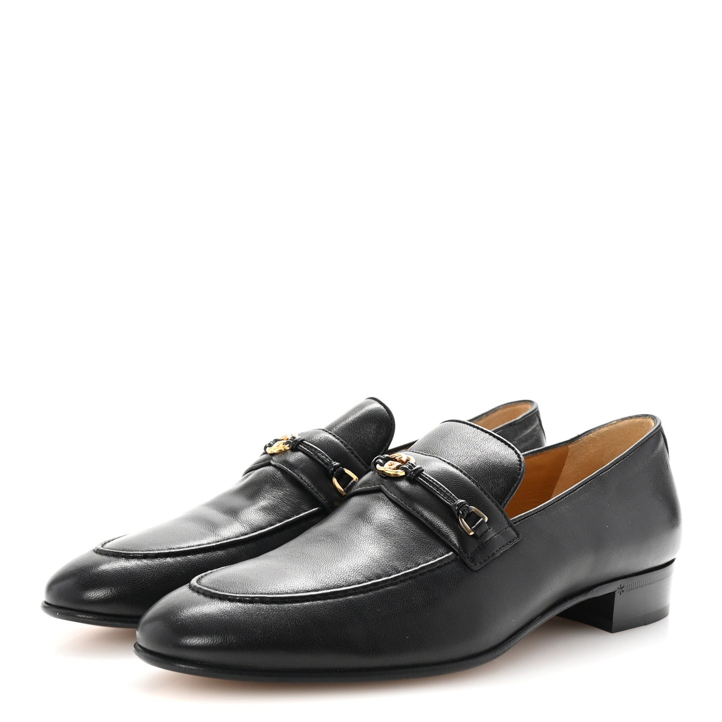 Calfskin Womens Interlocking G Horsebit Loafers 40 Black