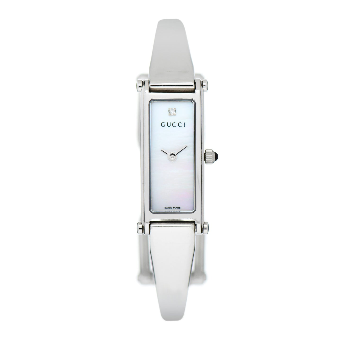 Stainless Steel Diamond Mother of Pearl 12mm 1500L Horsebit Quartz Watch