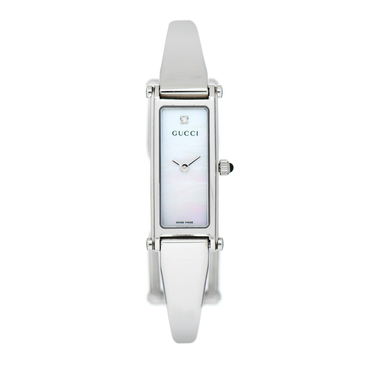 Gucci Stainless Steel Diamond Mother of Pearl 12mm 1500L Horsebit Quartz Watch 1 of 5