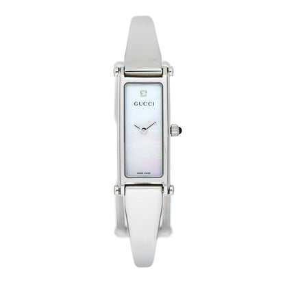 Gucci Stainless Steel Diamond Mother of Pearl 12mm 1500L Horsebit Quartz Watch 1 of 5