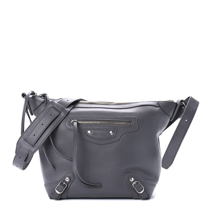 Balenciaga Grained Calfskin Silver Hardware Small Neo Classic Hobo Dark Grey 1 of 8