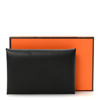 Hermes Epsom Calvi Card Case Black 7 of 7