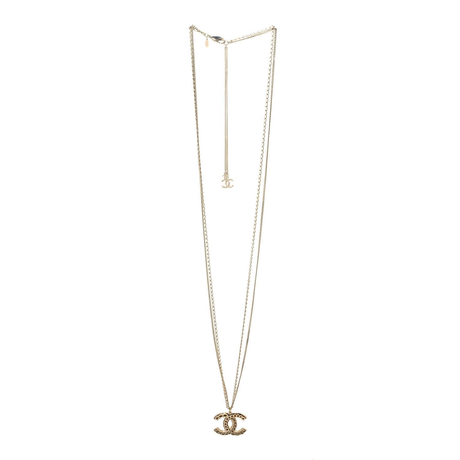 Chanel CC Long Chain Multi Strand Necklace Gold 3 of 5