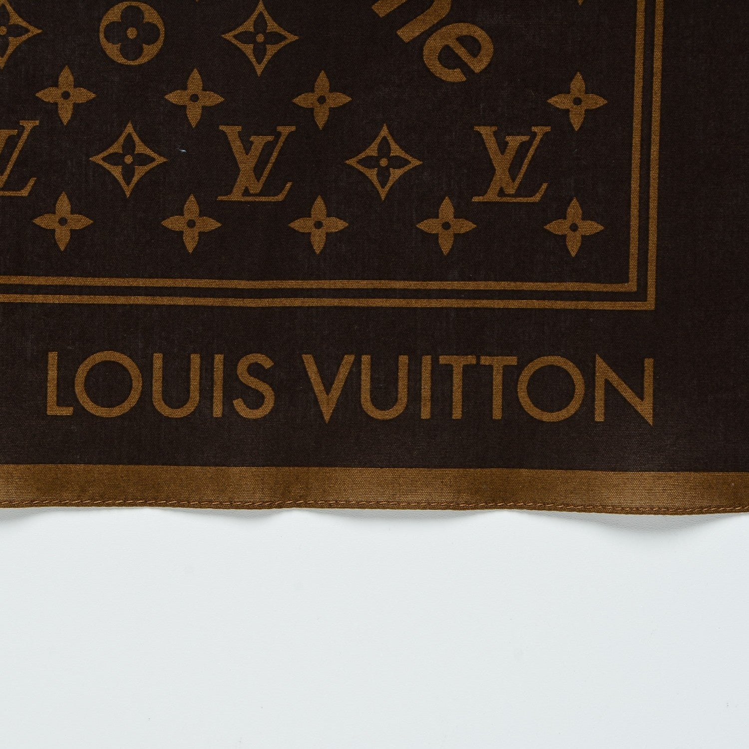Louis Vuitton X SUPREME Cotton Monogram Bandana Scarf Brown 4 of 6