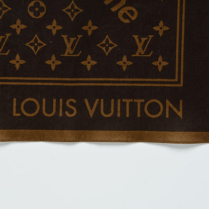 Louis Vuitton X SUPREME Cotton Monogram Bandana Scarf Brown 4 of 6