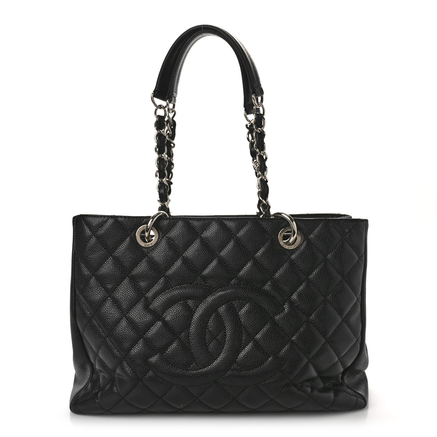Caviar Quilted Grand Shopping Tote GST Black