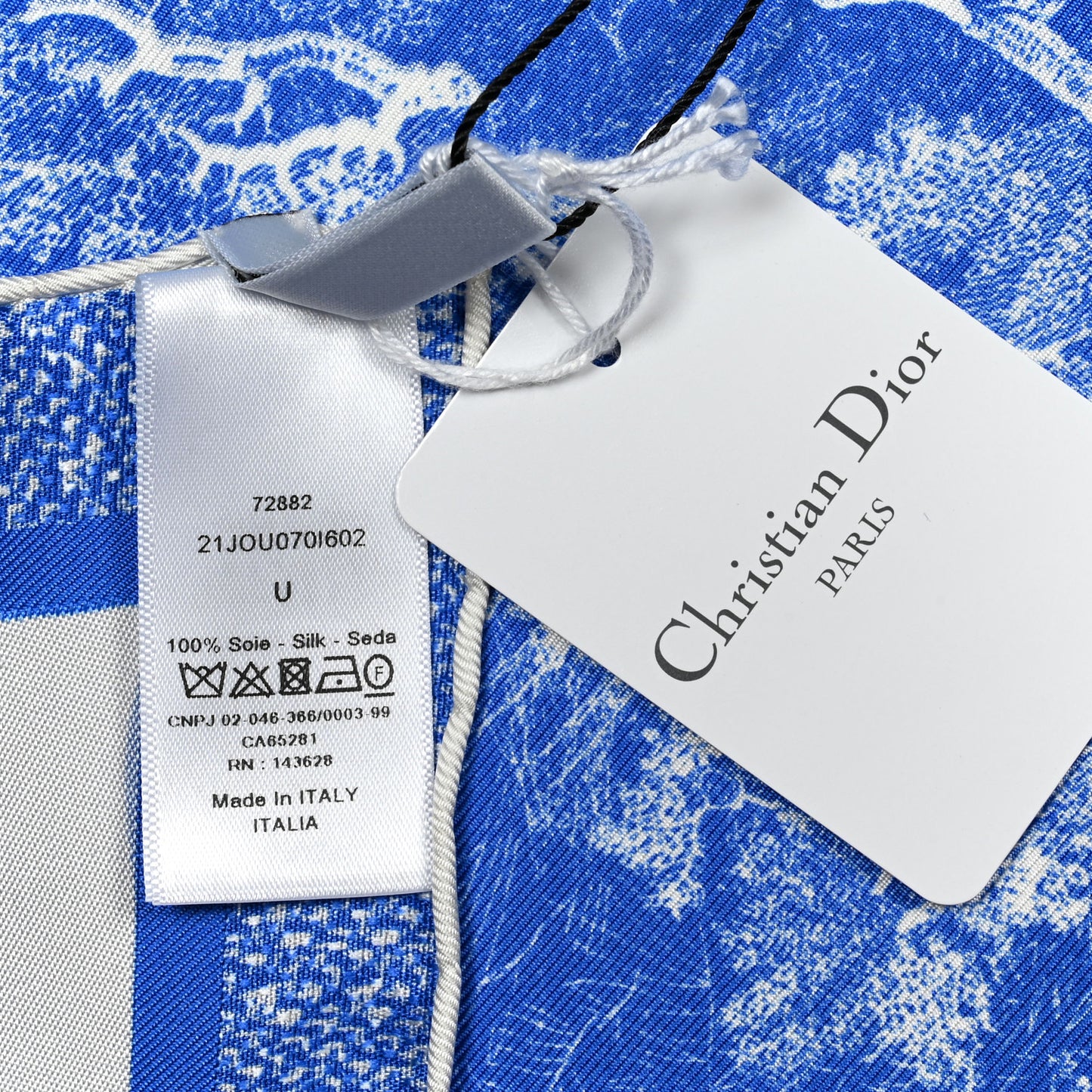 Silk Toile De Jouy Scarf Blue