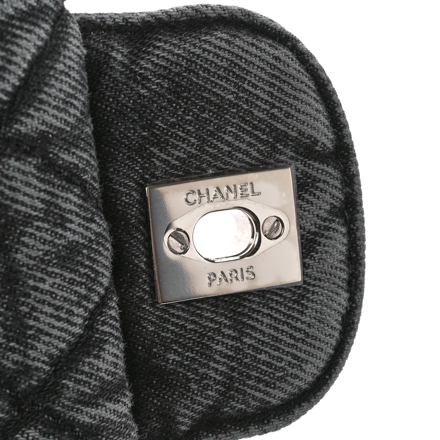 Chanel Denim Quilted Denimpression Flap Grey Black 7 of 11