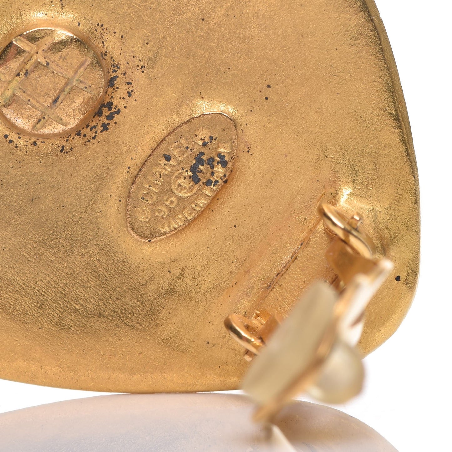 CC Heart Clip On Earrings Gold