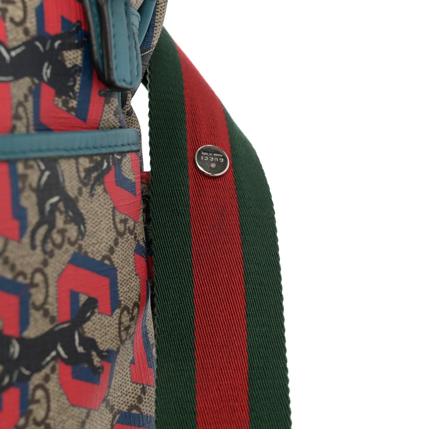 GG Supreme Monogram Gucci Wolf Diaper Bag Beige Red